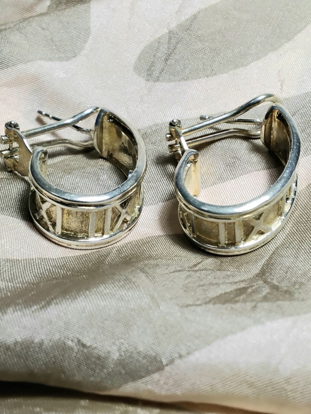 Vintage Italy 925 Roman Numeral Slingback Earrings